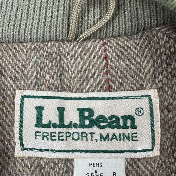 Vintage L.L.Bean Jacket Mens Large Tan Wool Lined Field Coat Parka USA 80s - Picture 6 of 14